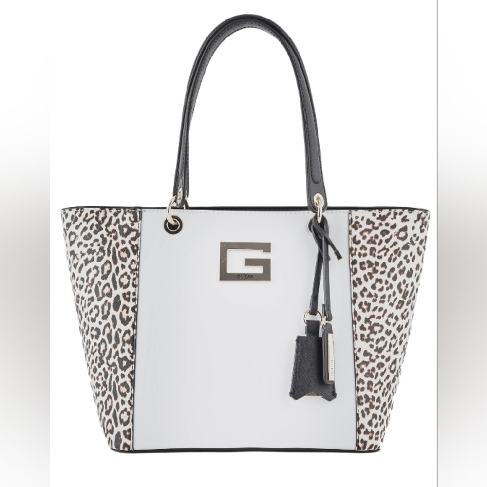 Guess leopard print purse and matching wallet.